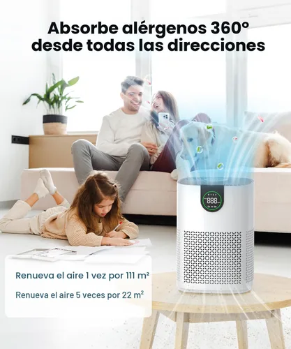Miniatura 2 de VEWIOR Paquete de 2 purificadores de aire para el hogar, purificadores de aire para dormitorio, habitación grande de hasta 1200 pies cuadrados