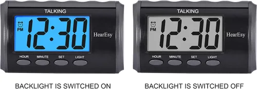 Miniatura 4 de Reloj despertador parlante para discapacitados visuales – Reloj de escritorio de números grandes – Reloj de día para personas mayores – Reloj