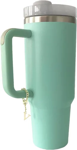 Miniatura 3 de Tovly 2 piezas de dijes de letras para Stanley Cup A-Z ID inicial colgantes personalizados para mango de vaso Stanley