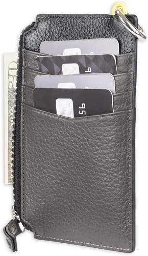 Miniatura 5 de Cole Haan Grand Series - Cartera de cuero con cremallera y llavero para hombre