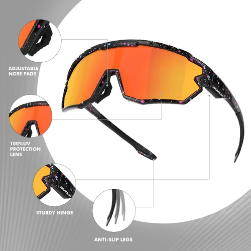 Miniatura 4 de Gafas de sol polarizadas, gafas de ciclismo para adultos y jóvenes, hombres y mujeres, gafas de protección para béisbol