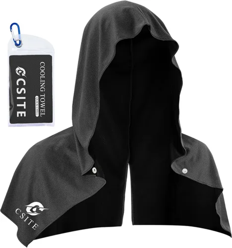 CSITE Toallas refrescantes con capucha, toallas de enfriamiento instantáneo para cuello y cara, protección solar UPF 50, toalla de hielo para climas