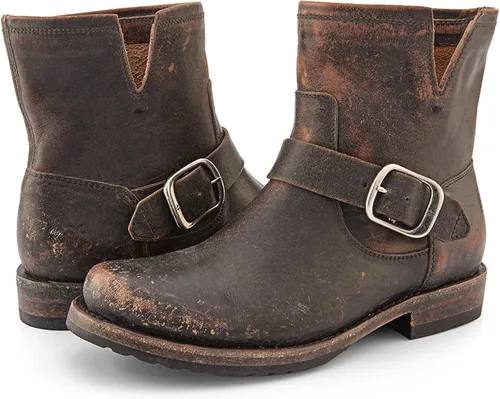 Miniatura 9 de Frye Veronica Botines para mujer hechos de cuero cepillado de grano completo con herrajes de metal antiguo e impermeables, construcción de ribete