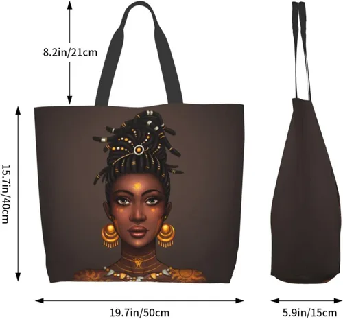 Miniatura 3 de IAGM Bolsos de mano para mujer, bolso de hombro para mujer afroamericana, bolso mágico para compras, trabajo, comestibles, gimnasio