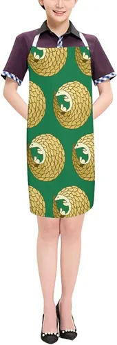 Miniatura 6 de Funny Pangolin Kitchen Apron with Adjustable Neck Strap Waterproof for Cooking Baking Drawing
