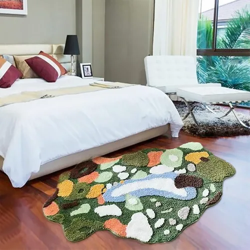 Miniatura 11 de UKELER ELER - Bonita alfombra de baño Chill Pill, azul, absorbente, antideslizante, lavable, suave, lanuda alfombra de ducha de 27.5 x 15.5 pulgadas