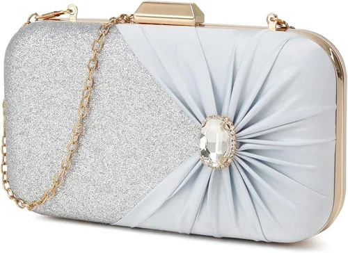 Miniatura 2 de Covelin Bolso de mano plisado de moda para mujer con bolso de noche de diamantes