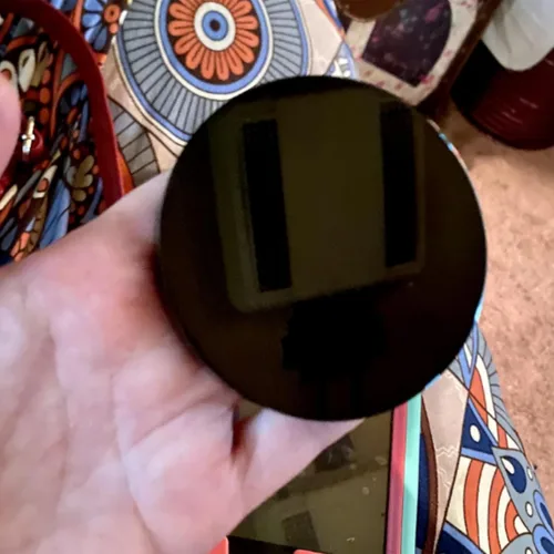 Miniatura 5 de Espejo de Adivinación de Obsidiana Negra, Espejo Circular de Obsidiana Negra Feng Shui con Soporte, Artesanías para Decoración de Escritorio (18 cm)