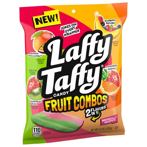 Miniatura 4 de Laffy Taffy Caramelos, combos de frutas, mini barras envueltas individualmente, 6 onzas