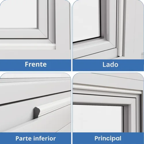 Miniatura 8 de Kneelisa Tira de Sellado de Ventana en Forma de Cuña para Marco de Puerta 118" Blanco, Espuma Negra Mejorada, Insonorización, Tapón de Corrientes