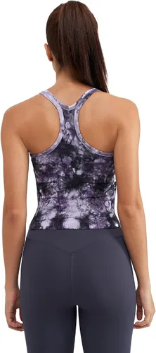 Miniatura 19 de sphinx cat - Camiseta corta de entrenamiento para mujer, camiseta sin mangas, acanalada, con espalda cruzada y brasier integrado