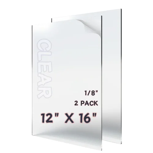 Hojas de plexiglás de 12X16 de 1/8 pulgada de grosor, paneles de vidrio cortados a medida de plexiglás, hoja de acrílico transparente, letrero de