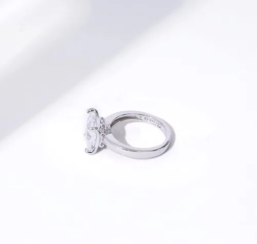 Miniatura 6 de Platinum or Gold plated Sterling Silver Princess-Cut Solitaire Ring made with Infinite Elements Cubic Zirconia
