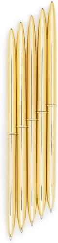 Miniatura 7 de Juego de 6 bolígrafos de lujo en oro con punta redonda en caja de regalo blanca brillante Bolígrafos de oficina en oro/negro para mujeres