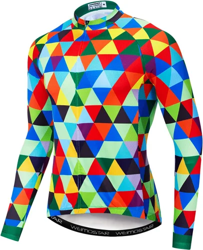 Miniatura 72 de Weimostar Hombre Ciclismo Jersey Manga Corta Bicicleta Ropa Multicolor Diamante