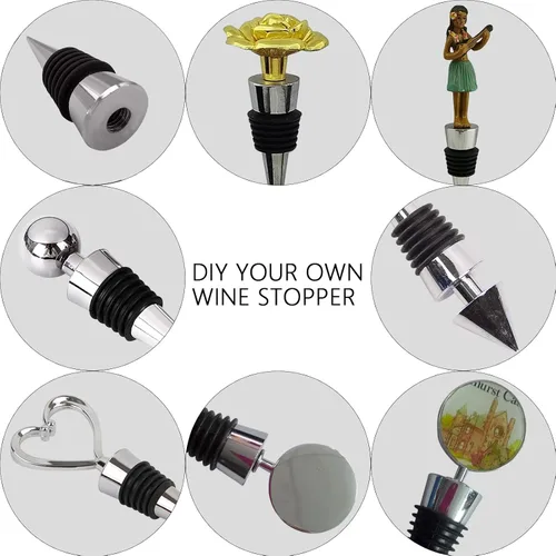 Miniatura 3 de Tapón de vino, tapones decorativos reutilizables para botellas para cocina, bar, regalos, fiesta de vacaciones, boda (paquete de 5)