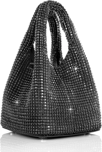 BABEYOND Bolsos de mano para mujer Bolsas de noche brillantes con purpurina y diamantes de imitación portátil para fiesta, baile de graduación, boda