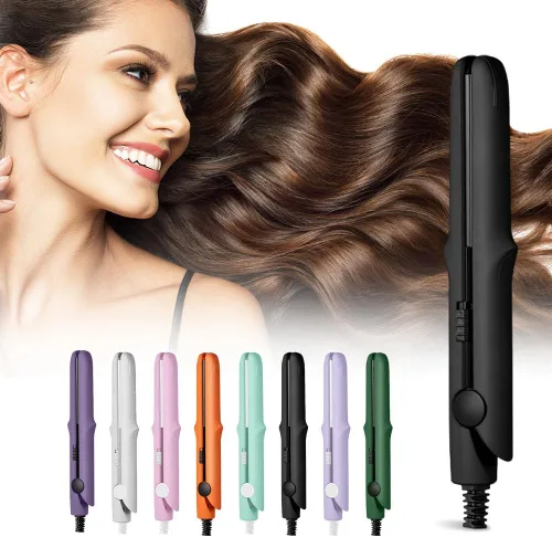 Miniatura 10 de Mini rizador de doble propósito, 2026 nuevo 2 en 1 Mini varita rizadora y plancha plana para el cabello, varita rizadora portátil de viaje