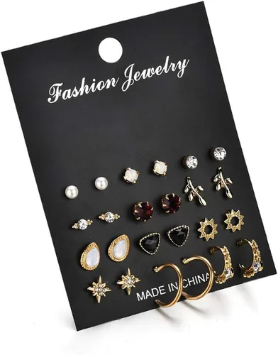 Miniatura 4 de Juego de joyas de piercing para mujer, 12 pares, a la moda, duradero y creativo