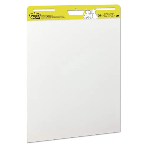 Miniatura 3 de Post-it - Almohadilla de caballete súper pegajosa de 25 x 30 pulgadas, color blanco, 30 hojas/bloc, papel autoadhesivo de alta calidad, gran