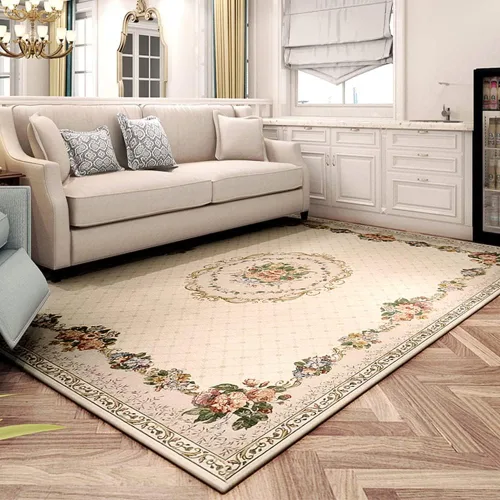 Miniatura 13 de Ukeler - Alfombra rústica con diseño floral para sala, dormitorio, comedor, Country rústico, Azul (luxury blue)