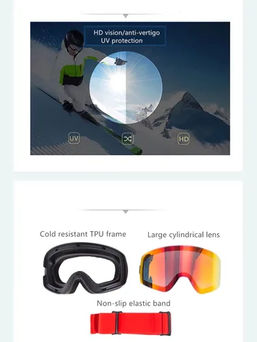 Miniatura 3 de Gafas de esquí, gafas de snowboard de nieve 100% protección UV para hombres, mujeres y jóvenes