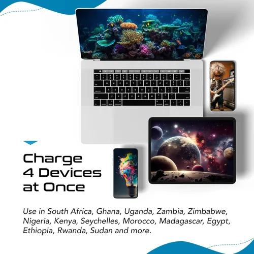 Miniatura 9 de Ceptics Conjunto de Viaje de Adaptador de Corriente de Sudáfrica - 20W PD y QC, Rápido y Seguro con USB Dual y USB-C - 2 Tomas de EE.UU. - Usar
