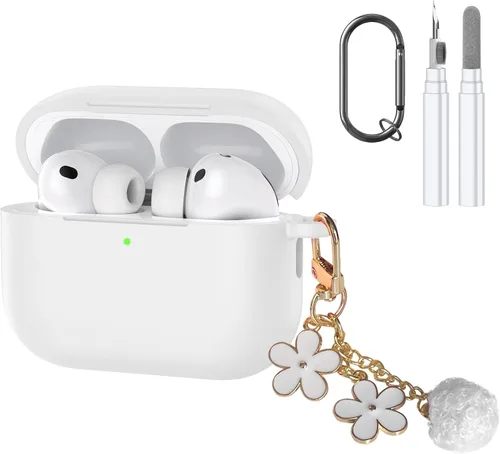 Miniatura 26 de Compatible con funda AirPods Pro 3, bonita funda protectora de silicona para Apple AirPods Pro 3 con kit de limpieza y llavero, accesorios