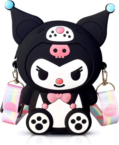 CZZLYJ Kuromi Kuromi Bag Kuromi de dibujos animados Kawaii Bolso de hombro lindo Kuromi Wallet My Melody Anime Monedero Regalos de cumpleaños, Negro