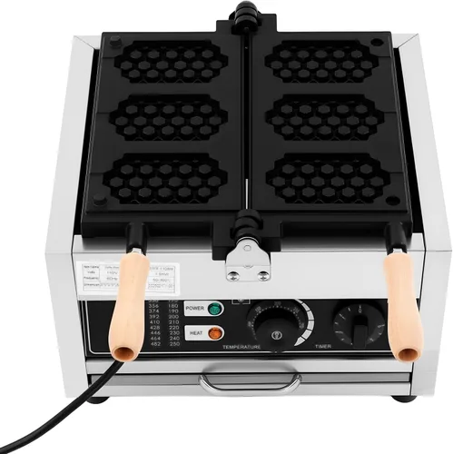 Miniatura 5 de Máquina eléctrica comercial para hacer gofres de huevos de 6 rejillas, máquina de panadería antiadherente, máquina panadera para panqueques