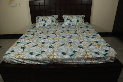 Miniatura 2 de Bombay Dyeing Juego de sábanas de algodón 100% puro con 2 fundas de almohada, tamaño King (224 × 100.0 in), color amarillo – Diseño 7047