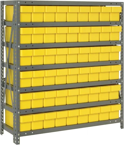 Miniatura 616 de Quantum QSBU-245BK Heavy Duty Shelving Unit with (7) Shelves and (24) QUS245 Black Bins for Garage Warehouse Storage Distribution 400 lb Load