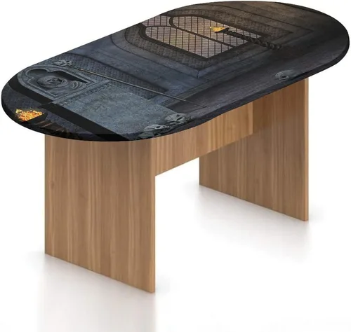 Miniatura 13 de XISUNYA Mantel ovalado ajustable de poliéster elástico con mandala dorada, mantel redondo vintage con estampado de loto, se adapta a mesas ovaladas