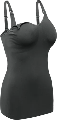 Miniatura 3 de Camisetas sin mangas de maternidad para mujer con brasier integrado para lactancia materna, paquete de 4