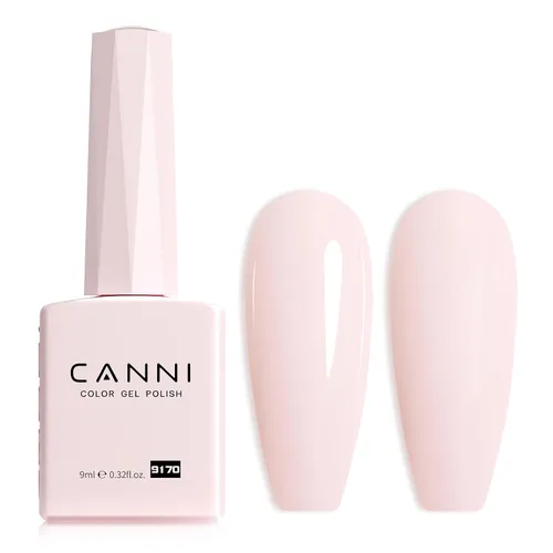 Miniatura 20 de CANNI - Esmalte de uñas de gel rosa claro - 1 unidad de 0.5 onzas, color rosa bebé, color rosa pálido de alto brillo, esmalte de uñas con remojo UV