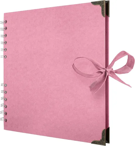 Miniatura 34 de Bstorify Álbum de recortes de 10 x 10 pulgadas, 70 páginas, protectores de esquina de papel kraft grueso azul, cierre de cinta, ideal para tus
