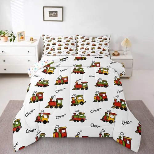 Miniatura 41 de Feelyou Juego de ropa de cama de camión de bomberos, edredón de coche de bomberos y policía para decoración de habitación de niños, tamaño Multi D05