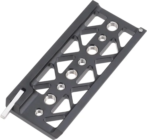Miniatura 2 de FocusFoto Placa de puente de cola de milano de 5 pulgadas, placa base de trípode inferior, soporte de placa base ligera para Tilta Standard Camera