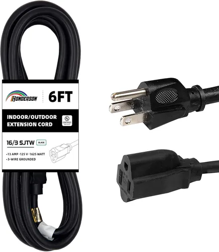 Miniatura 26 de Cable de extensión para exteriores de 10 pies, 16/3 SJTW, cable de extensión verde duradero para luces de Navidad con enchufe de tierra de 3 puntas