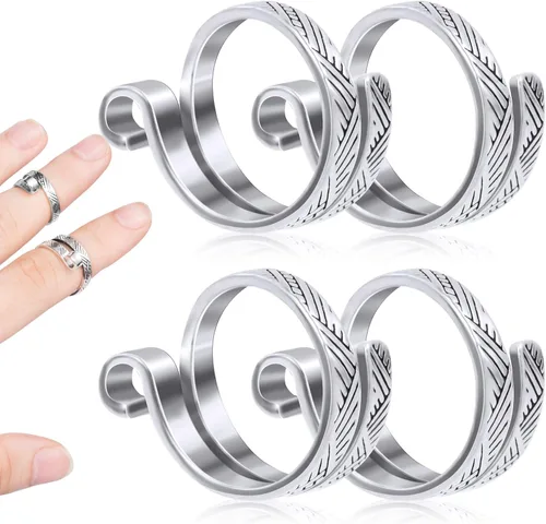 Miniatura 15 de ANCIRS Paquete de 2 Anillos de Bucle de Tejido de Ganchillo para Dedos, Anillo de Tensión de Ganchillo Ajustable, Soportes de Dedo Guía de Hilo de 1