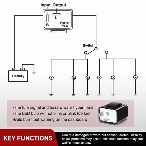 Miniatura 8 de Nilight 4 piezas relé intermitente ajustable de 2 pines, relé intermitente electrónico, 12V, corrige la señal de giro de motocicleta e intermitente