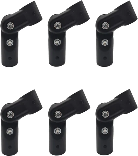 Miniatura 6 de 4 abrazaderas negras ajustables de 2 vías, aptas para tubos de acero de 1 pulgada (1.000 in) de diámetro exterior, abrazaderas de valla de eslabones
