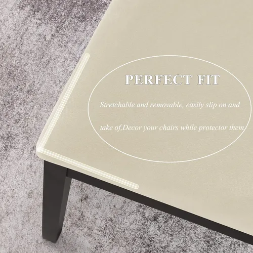 Miniatura 5 de Juego de 2 fundas elásticas para asiento de silla de comedor, de terciopelo suave, fundas protectoras universales extraíbles para sillas de comedor