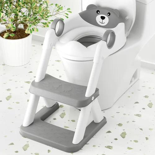 Miniatura 9 de COOSEYA Asiento de inodoro, asiento de entrenamiento de baño para niños pequeños, entrenamiento de baño 2-en-1 mejorado para niños y niñas, Azul