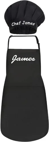 Miniatura 15 de Delantales personalizados para hombres y mujeres – Delantal personalizado con nombre bordado y bolsillos para cocina, pintura, manualidades, salón