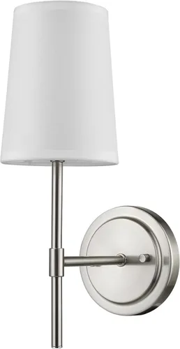 Miniatura 11 de Globe Electric 65000043 Lámpara de pared de 1 luz enchufable o cableada, negro mate, pantalla de tela blanca, brazo oscilante, cable de 1.8 metros