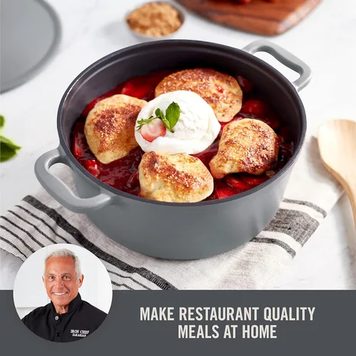 Miniatura 2 de Zakarian x Dash - Horno holandés antiadherente de hierro fundido, olla resistente con tapa para cocinar con calidad de restaurante, revestimiento