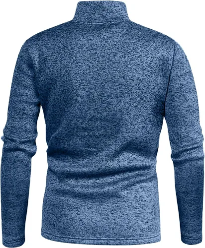Miniatura 3 de Men's 14 Zip Top Lightweight Velvet Stand Collar Sweaters Slim Fit Long Sleeve Thin Pullover Tops Winter Clothes