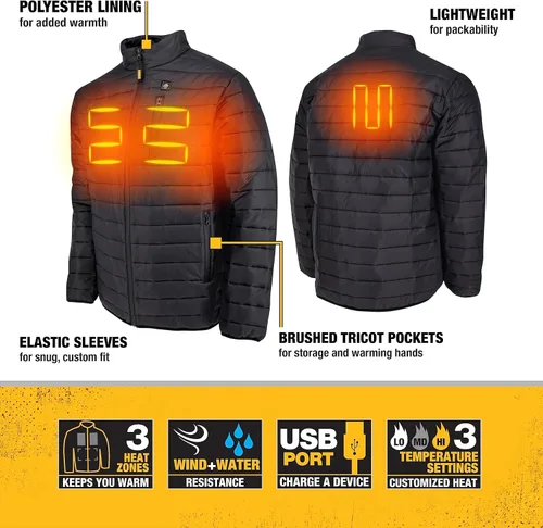 Miniatura 3 de DEWALT Men's Dewalt Lightweight Puffer Heated Jacket