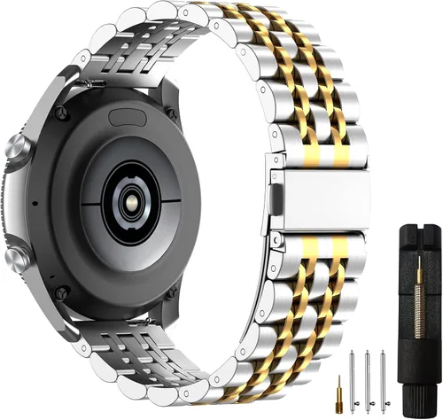 Miniatura 11 de EZMVZKU 22mm Bands for Galaxy Watch 3 45mm/Samsung Gear S3, Quickfit Stainless Steel Metal Straps for Garmin Venu 3/2/Amazfit GTR4/3/2/Huawei watch
